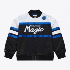 Orlando Magic Mitchell & Ness Black Hardwood Classics Head Coach Lightweight Satin Full-Snap Jacket