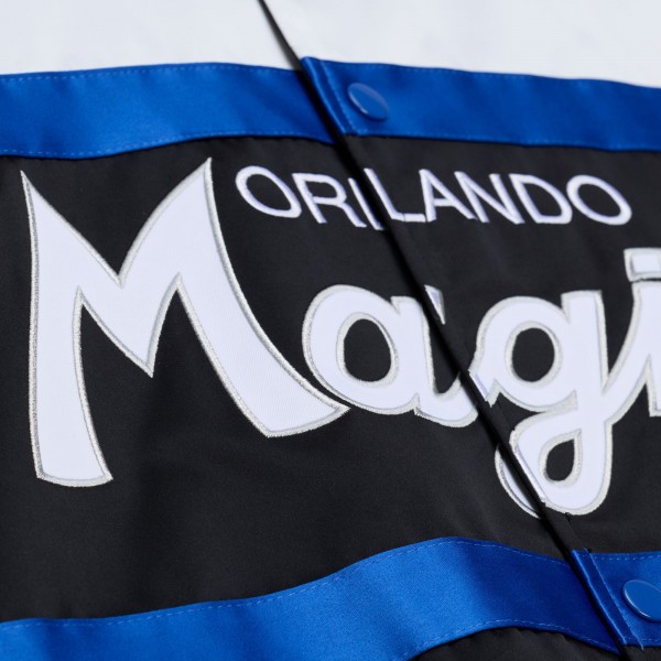 Orlando Magic Mitchell & Ness Black Hardwood Classics Head Coach Lightweight Satin Full-Snap Jacket