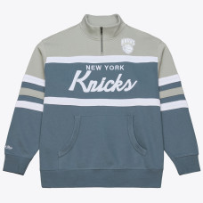 Куртка New York Knicks Mitchell & Ness Blue Thunderstorm Head Coach Quarter-Zip