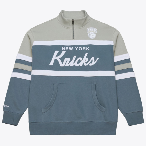 Куртка New York Knicks Mitchell & Ness Blue Thunderstorm Head Coach Quarter-Zip