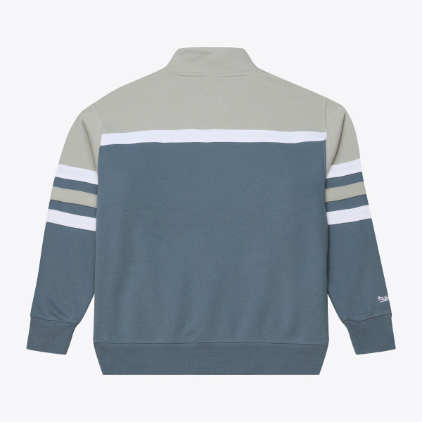 Куртка Golden State Warriors Mitchell & Ness Blue Thunderstorm Head Coach Quarter-Zip