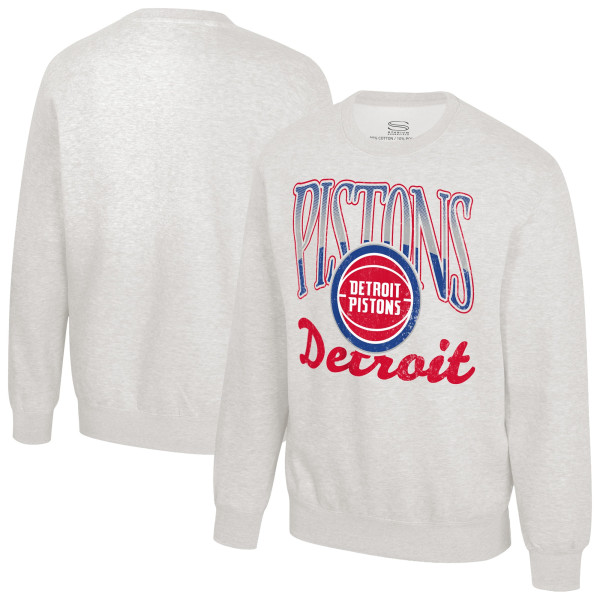 Unisex Detroit Pistons Stadium Essentials Oatmeal Sky High Fleece Sweatshirt
