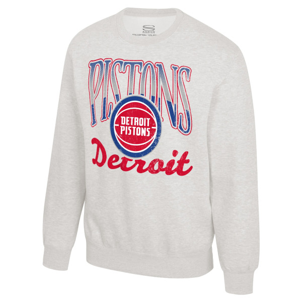 Unisex Detroit Pistons Stadium Essentials Oatmeal Sky High Fleece Sweatshirt