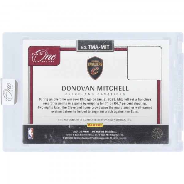 Donovan Mitchell Cleveland Cavaliers Autographed 2024-25 Panini One & One Cleveland Salutes Mitchells 71 Point Game #TMA-MIT #1/49 Card