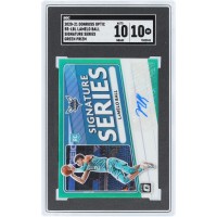 LaMelo Ball Charlotte Hornets Autographed 2020-21 Panini Donruss Optic Signature Series Green Prizm #SS-LBL SGC Authenticated 10/10 Rookie Card