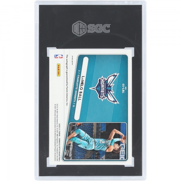 LaMelo Ball Charlotte Hornets Autographed 2020-21 Panini Donruss Optic Signature Series Green Prizm #SS-LBL SGC Authenticated 10/10 Rookie Card
