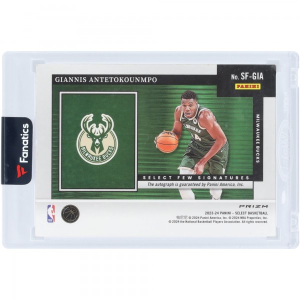 Giannis Antetokounmpo Milwaukee Bucks Autographed 2023-24 Panini Select Select Few #SF-GIA Card