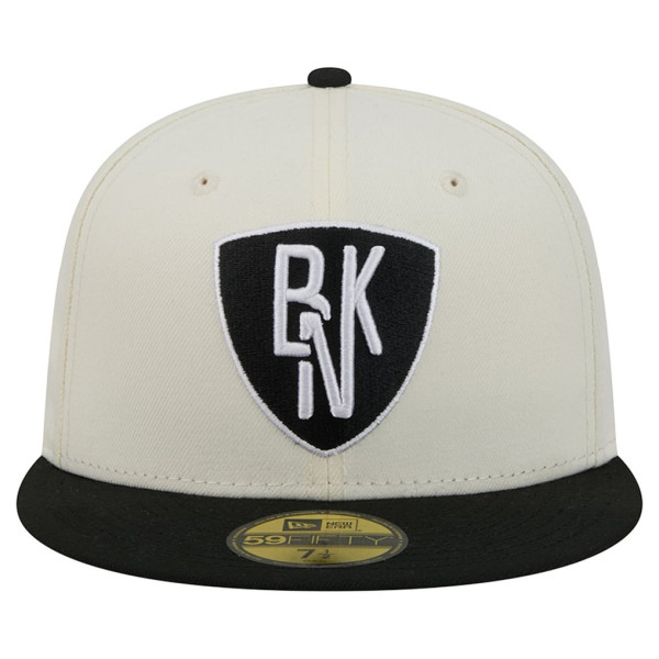 Бейсболка Brooklyn Nets New Era Cream/Black Deceptor 59FIFTY