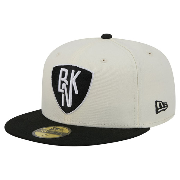 Бейсболка Brooklyn Nets New Era Cream/Black Deceptor 59FIFTY