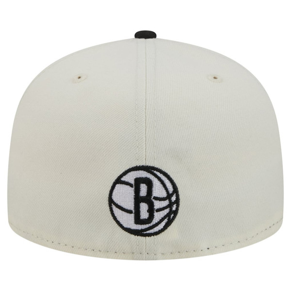 Бейсболка Brooklyn Nets New Era Cream/Black Deceptor 59FIFTY