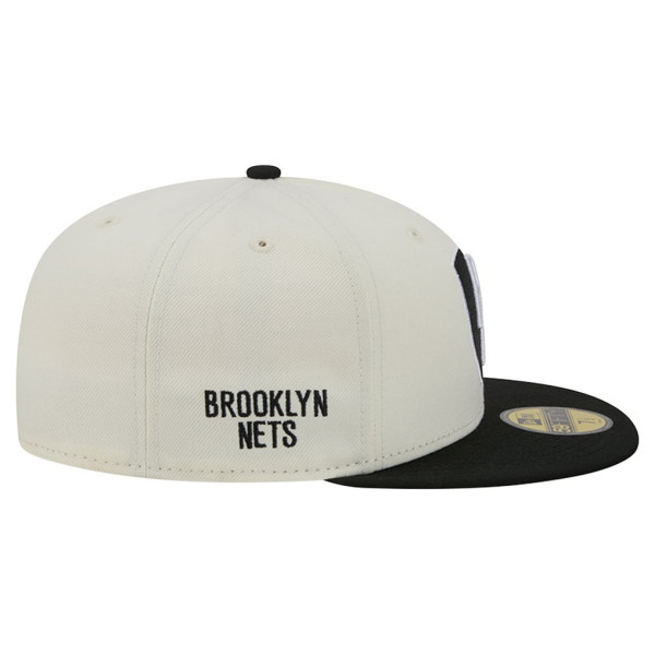 Бейсболка Brooklyn Nets New Era Cream/Black Deceptor 59FIFTY