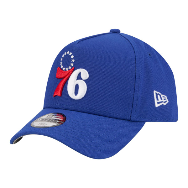 Подростковая Philadelphia 76ers New Era Royal 9FORTY A-Frame Adjustable Hat