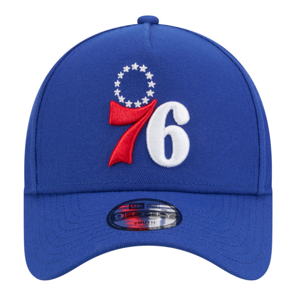 Подростковая Philadelphia 76ers New Era Royal 9FORTY A-Frame Adjustable Hat