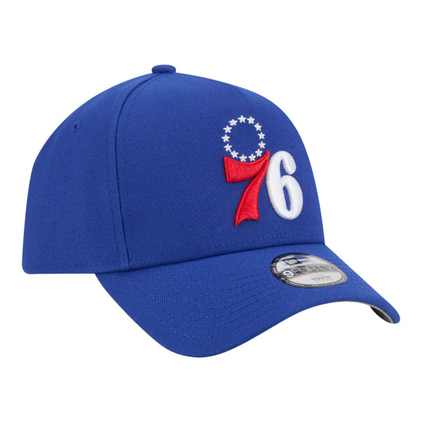 Подростковая Philadelphia 76ers New Era Royal 9FORTY A-Frame Adjustable Hat