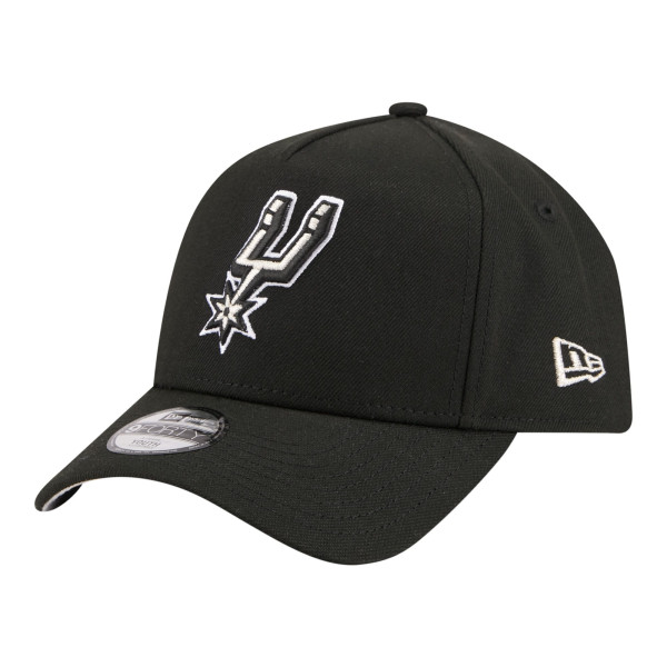 Подростковая San Antonio Spurs New Era Black 9FORTY A-Frame Adjustable Hat