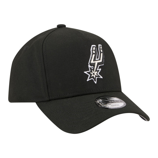 Подростковая San Antonio Spurs New Era Black 9FORTY A-Frame Adjustable Hat