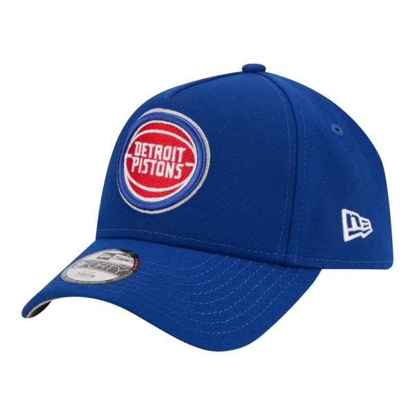 Подростковая Detroit Pistons New Era Blue 9FORTY A-Frame Adjustable Hat
