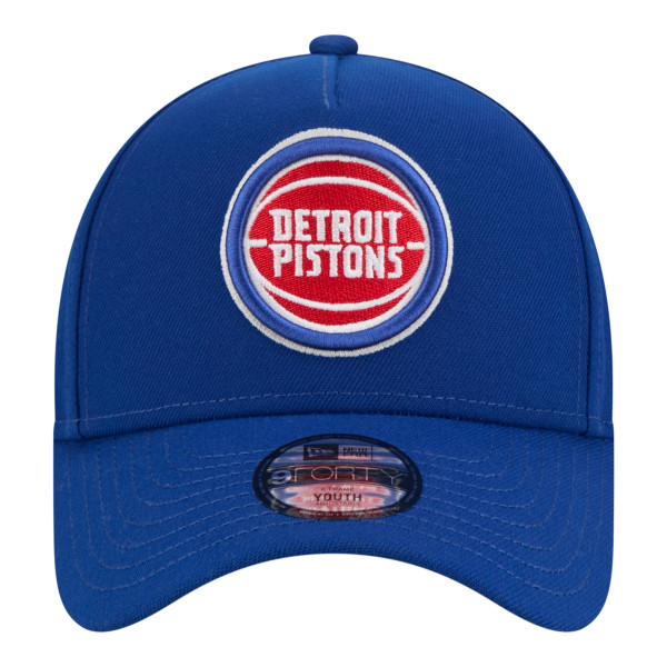 Подростковая Detroit Pistons New Era Blue 9FORTY A-Frame Adjustable Hat
