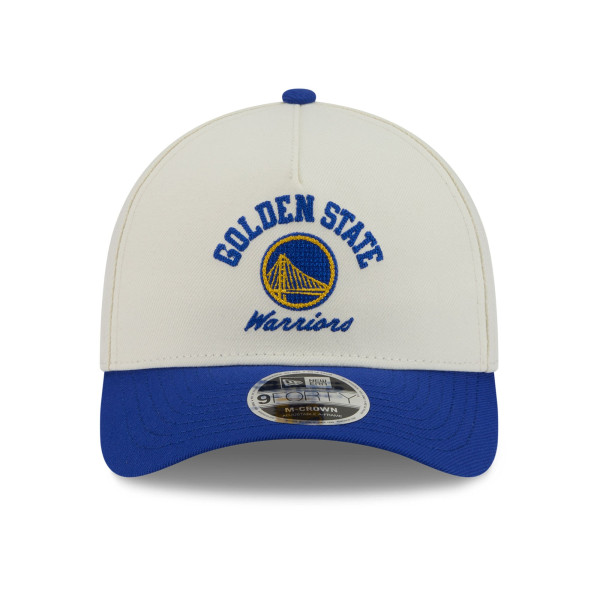 Бейсболка Golden State Warriors New Era White/Royal Arch 9FORTY A-Frame M-Crown