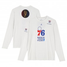 Philadelphia 76ers Fanatics Authentic Team-Issued White Jordan Brand NBA Cup Long Sleeve T-Shirt from the 2025-26 NBA Season