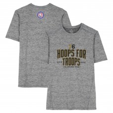 Philadelphia 76ers Fanatics Authentic Team-Issued Gray Hoops For Troops T-Shirt from the 2025-26 NBA Season