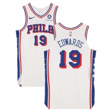 Justin Edwards Philadelphia 76ers Fanatics Authentic Player-Issued #19 White Nike Jersey from the 2024-25 NBA Season - Size 48+4