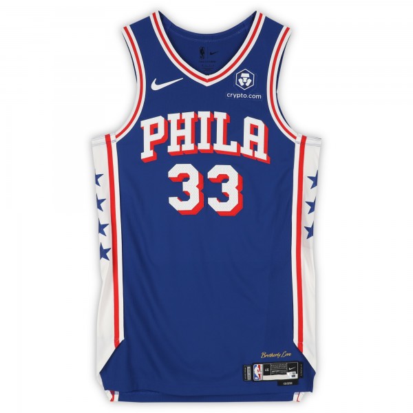 Judah Mintz Philadelphia 76ers Fanatics Authentic Player-Issued #33 Royal Nike Jersey from the 2024-25 NBA Season - Size 46+4