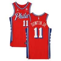 Jeff Dowtin Jr. Philadelphia 76ers Fanatics Authentic Player-Issued #11 Red Jordan Brand Jersey from the 2024-25 NBA Season - Size 44+4