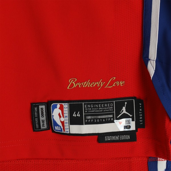 Jeff Dowtin Jr. Philadelphia 76ers Fanatics Authentic Player-Issued #11 Red Jordan Brand Jersey from the 2024-25 NBA Season - Size 44+4