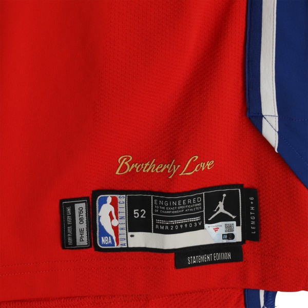 Joel Embiid Philadelphia 76ers Fanatics Authentic Player-Issued #21 Red Jordan Brand Jersey from the 2024-25 NBA Season - Size 52+6