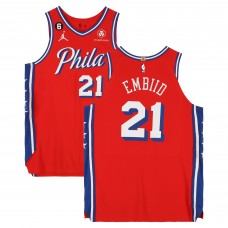 Joel Embiid Philadelphia 76ers Fanatics Authentic Player-Issued #21 Red Jordan Brand Jersey from the 2022-23 NBA Season - Size 54+4