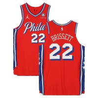 Oshae Brissett Philadelphia 76ers Fanatics Authentic Player-Issued #22 Red Jordan Brand Jersey from the 2024-25 NBA Season - Size 50+4