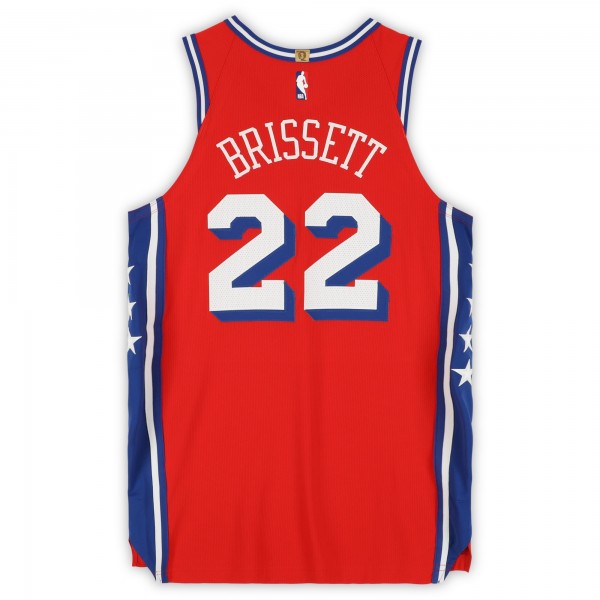 Oshae Brissett Philadelphia 76ers Fanatics Authentic Player-Issued #22 Red Jordan Brand Jersey from the 2024-25 NBA Season - Size 50+4