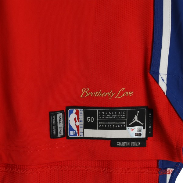 Oshae Brissett Philadelphia 76ers Fanatics Authentic Player-Issued #22 Red Jordan Brand Jersey from the 2024-25 NBA Season - Size 50+4