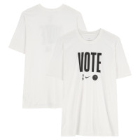 Joel Embiid Philadelphia 76ers Fanatics Authentic Player-Worn White Nike Vote T-Shirt from the 2025-26 NBA Season - Size XLT