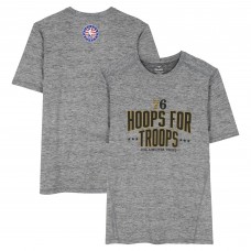 Joel Embiid Philadelphia 76ers Fanatics Authentic Player-Worn Gray Hoops For Troops T-Shirt from the 2025-26 NBA Season - Size XLT