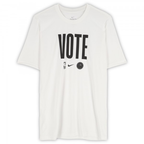Joel Embiid Philadelphia 76ers Fanatics Authentic Player-Worn White Nike Vote T-Shirt from the 2025-26 NBA Season - Size 2XLT