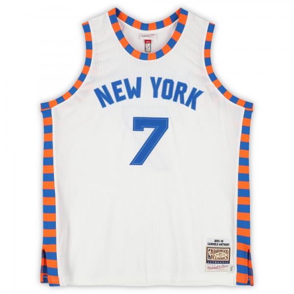 Carmelo Anthony New York Knicks Autographed Fanatics Authentic White Mitchell & Ness 2015-16 Authentic Jersey