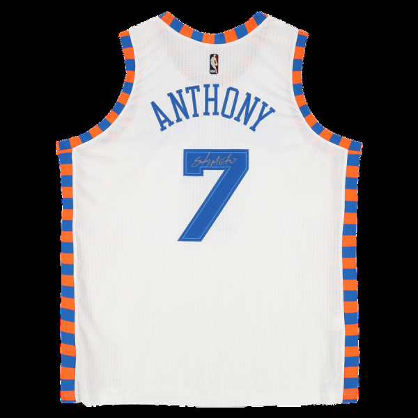Джерси с автографом Carmelo Anthony New York Knicks Fanatics Authentic White Mitchell & Ness 2015-16 Authentic