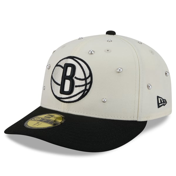 Бейсболка Brooklyn Nets New Era Cream/Black Pearl 59FIFTY