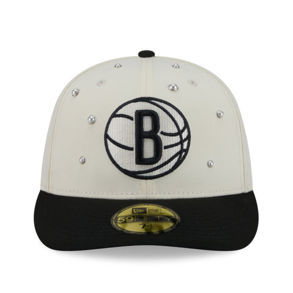 Бейсболка Brooklyn Nets New Era Cream/Black Pearl 59FIFTY