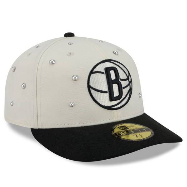Бейсболка Brooklyn Nets New Era Cream/Black Pearl 59FIFTY
