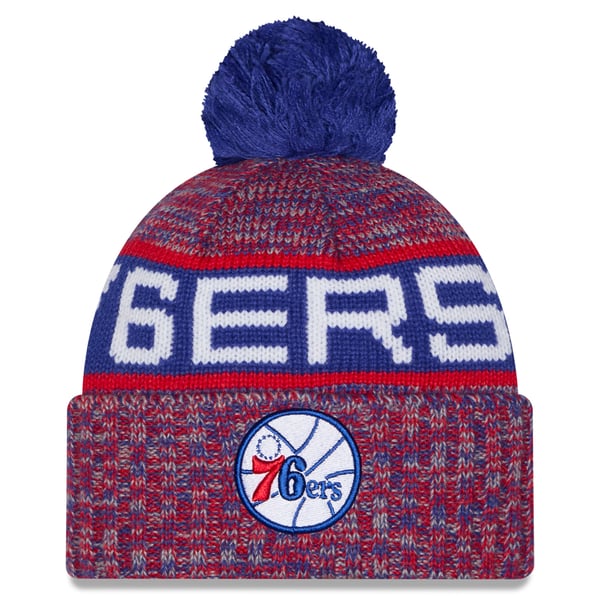 Детская шапка с помпоном Philadelphia 76ers New Era Red Alternate Tri-Color Cuffed