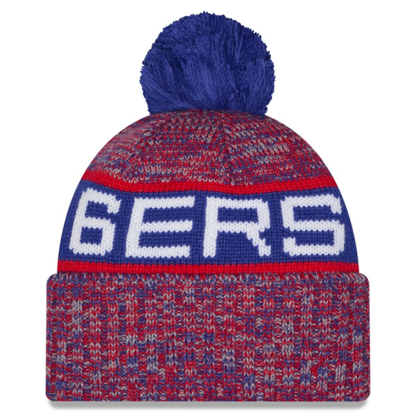Детская шапка с помпоном Philadelphia 76ers New Era Red Alternate Tri-Color Cuffed