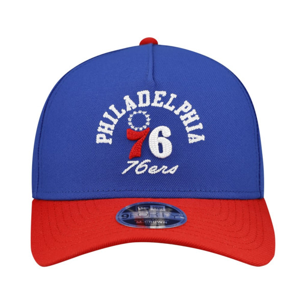 Детская бейсболка Philadelphia 76ers New Era Blue Arch 9FORTY A-Frame M-Crown