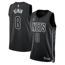 Джерси Unisex Brooklyn Nets Egor Dëmin Jordan Brand Black Swingman - Statement Edition
