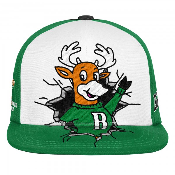 Подростковая Milwaukee Bucks Mitchell & Ness Green Mascot Snapback Hat