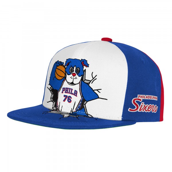 Подростковая Philadelphia 76ers Mitchell & Ness Royal Mascot Snapback Hat