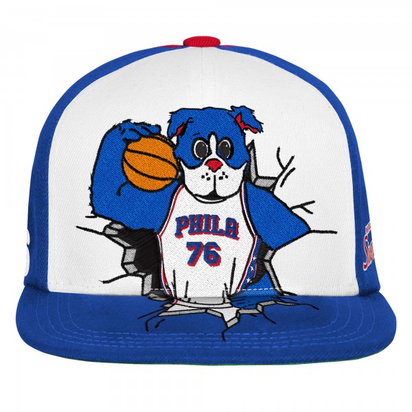 Подростковая Philadelphia 76ers Mitchell & Ness Royal Mascot Snapback Hat