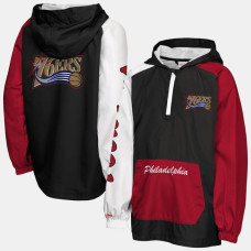 Детская ветровка Philadelphia 76ers Mitchell & Ness Black Playoff Anorak Quarter-Zip